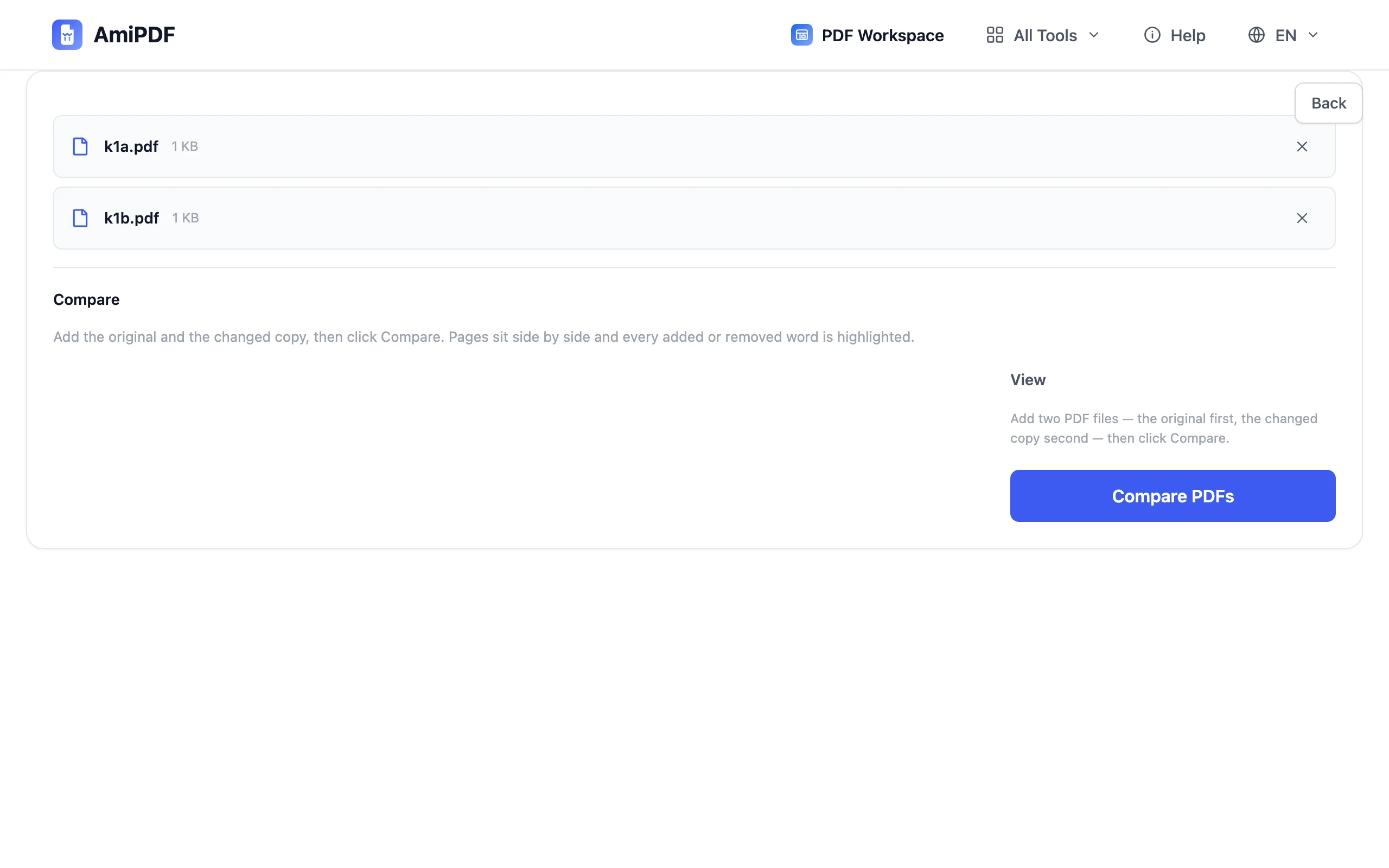 Compare PDF – Click Compare