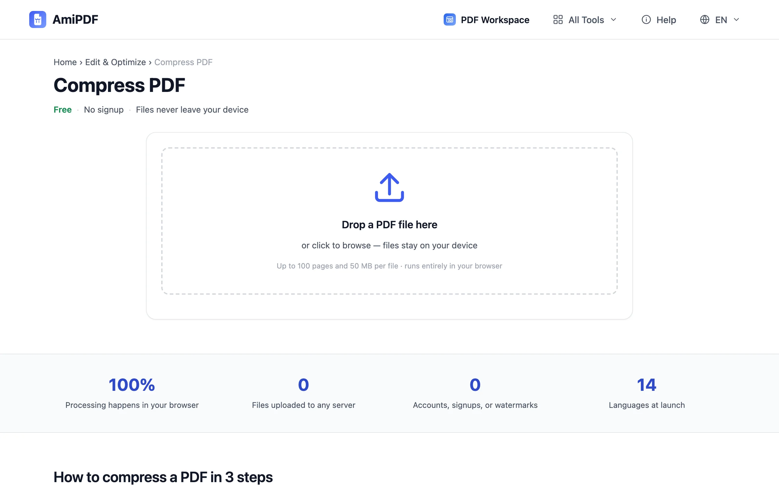 PDF komprimieren – Komprimierungstool öffnen