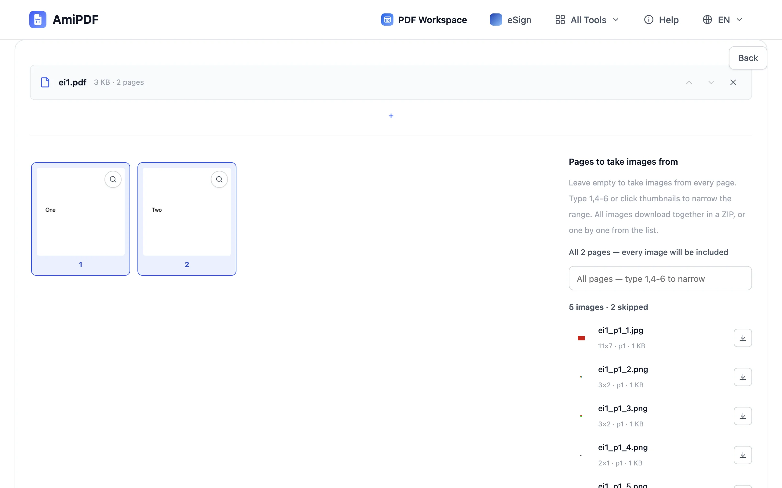 Ambil Gambar dari PDF – Periksa gambar yang ditemukan