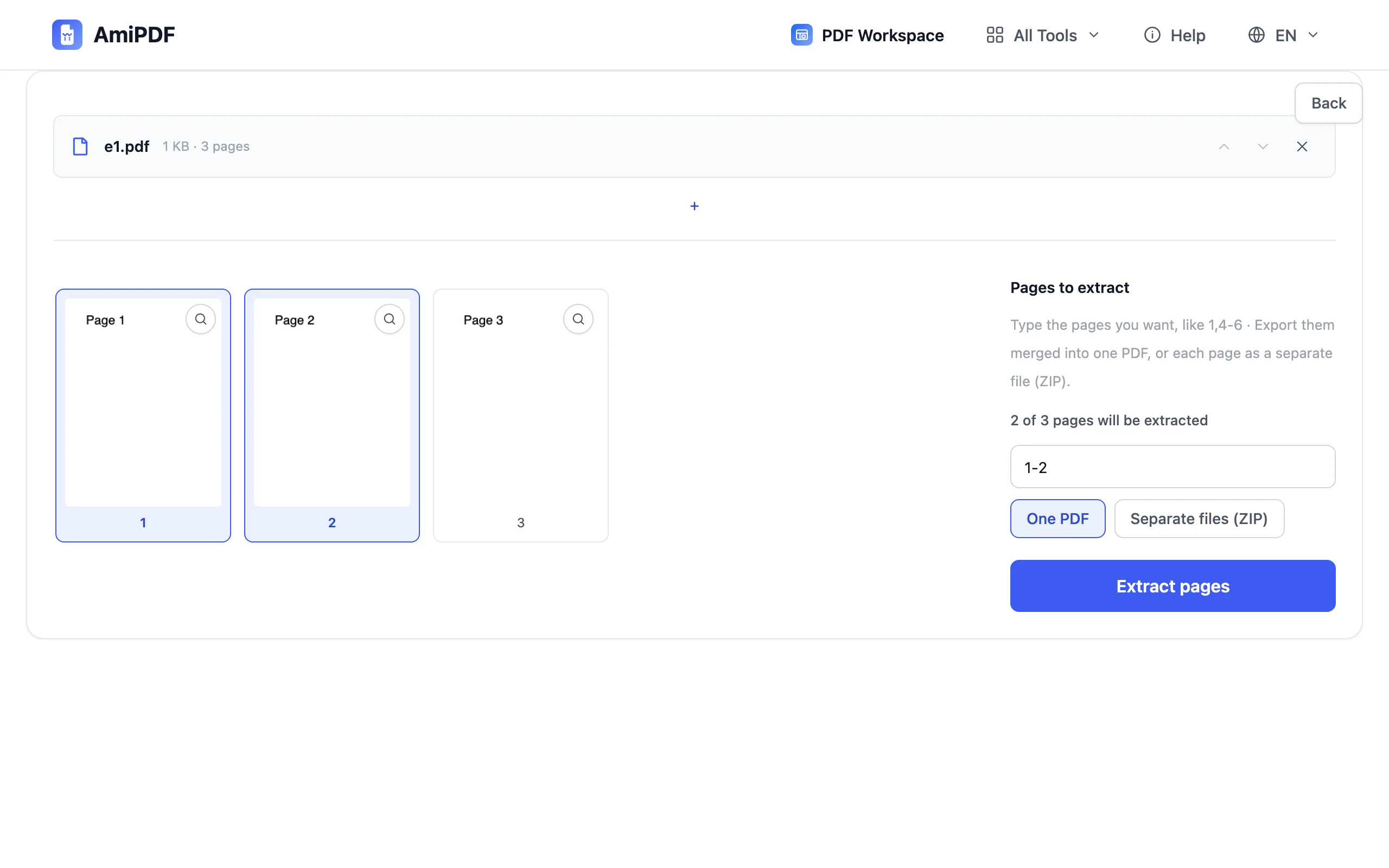 Extract Pages – Pick your pages