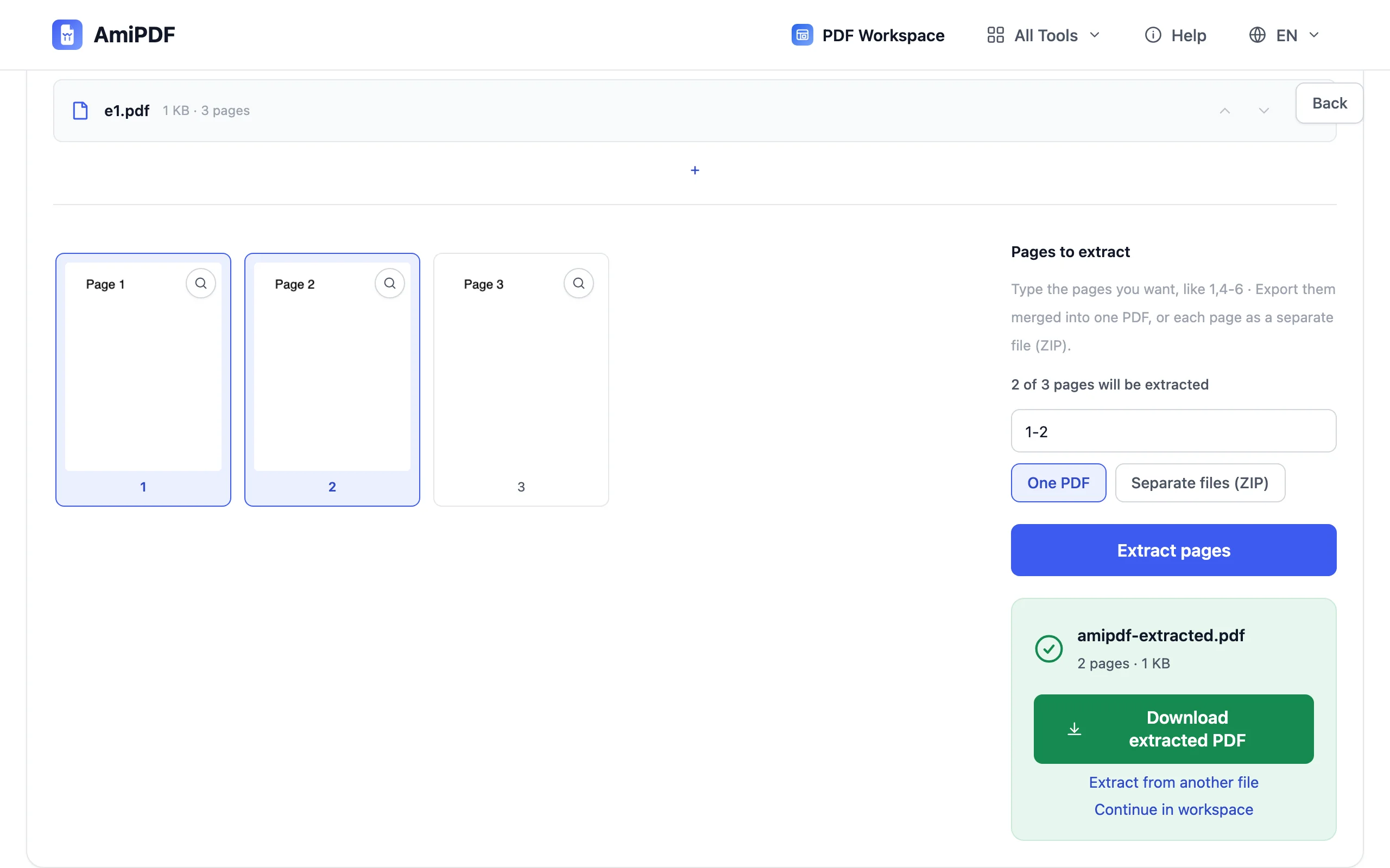 Extract Pages – Extract