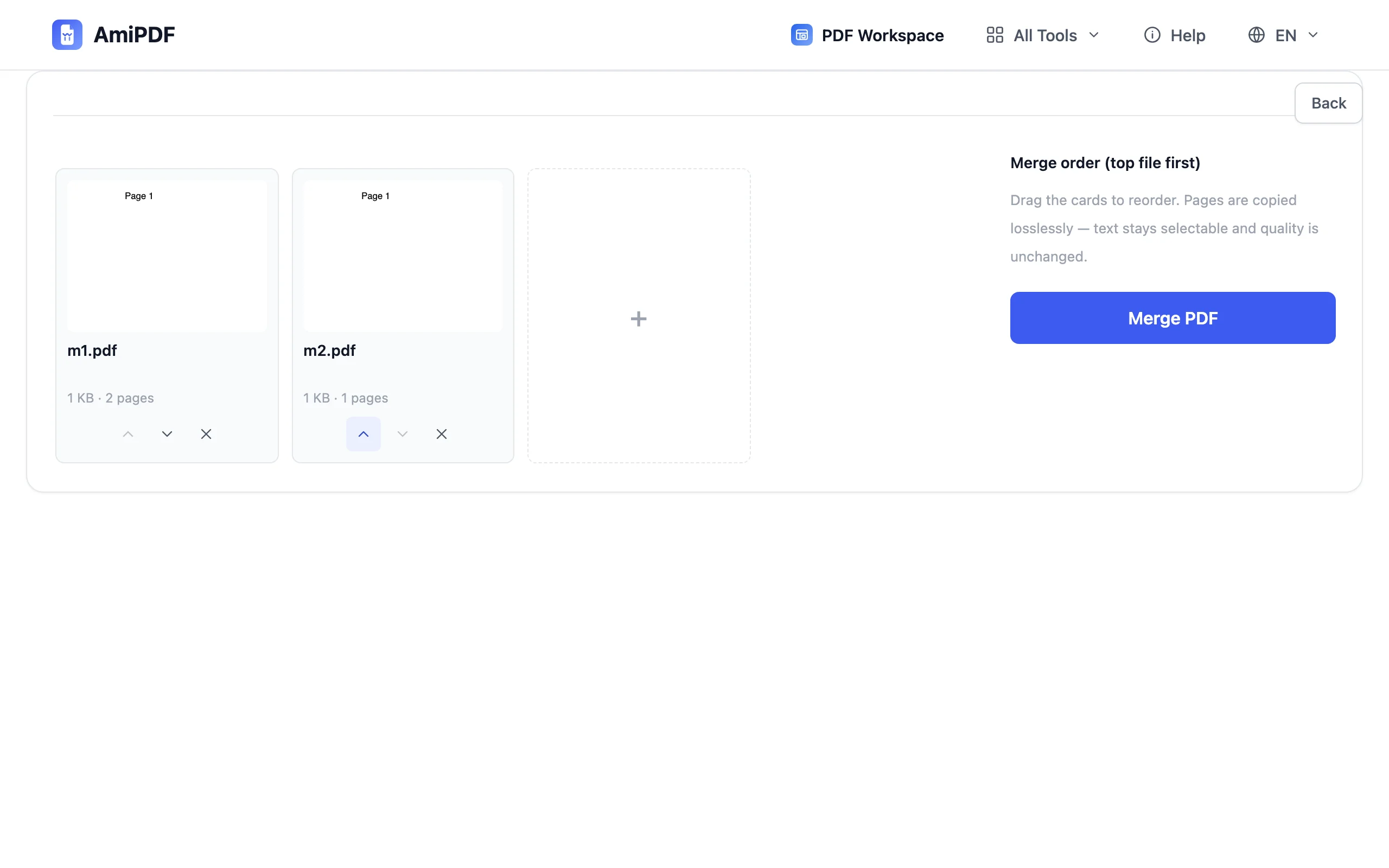 Merge PDF – Put the files in order