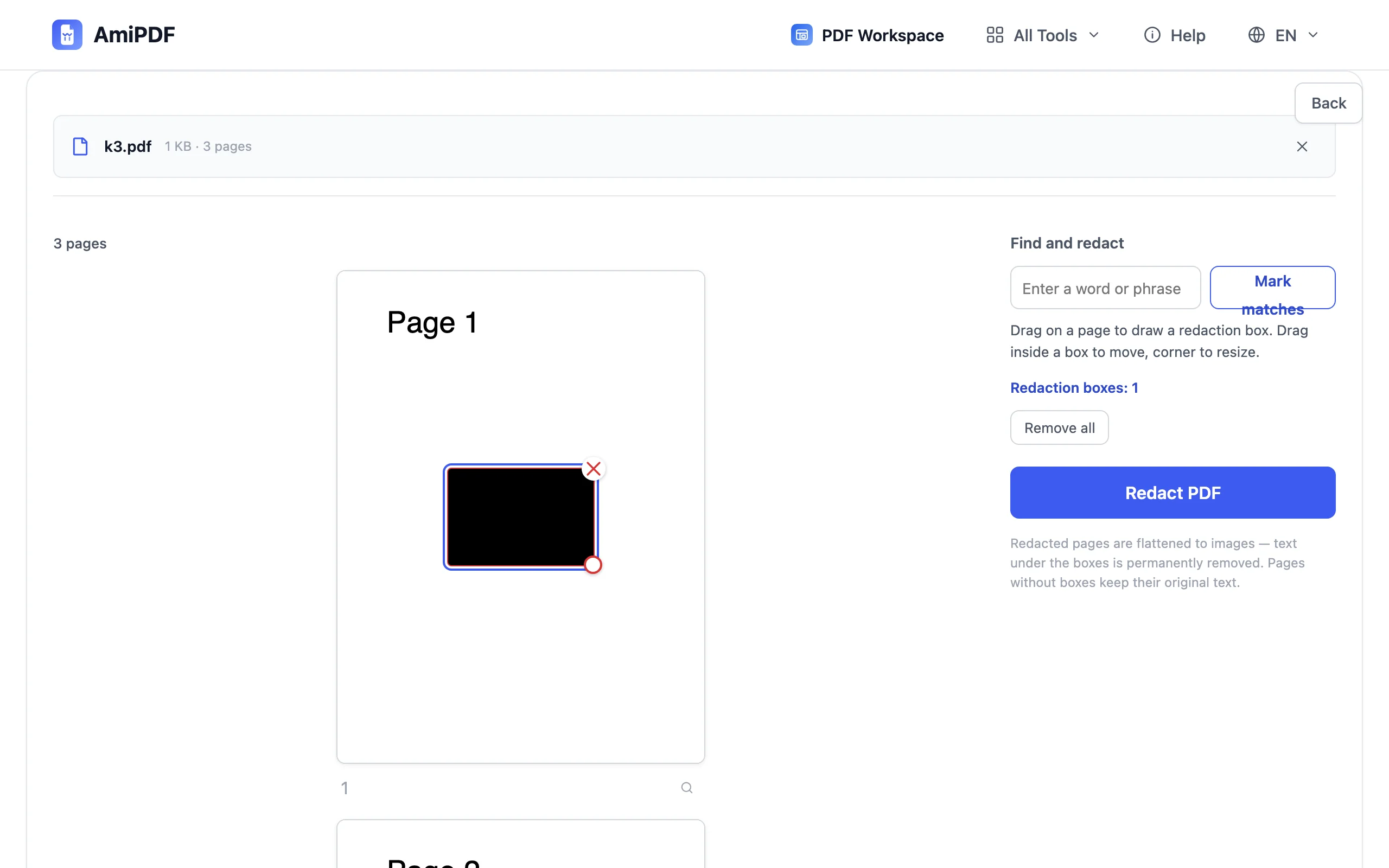Redact PDF – Mark what must disappear