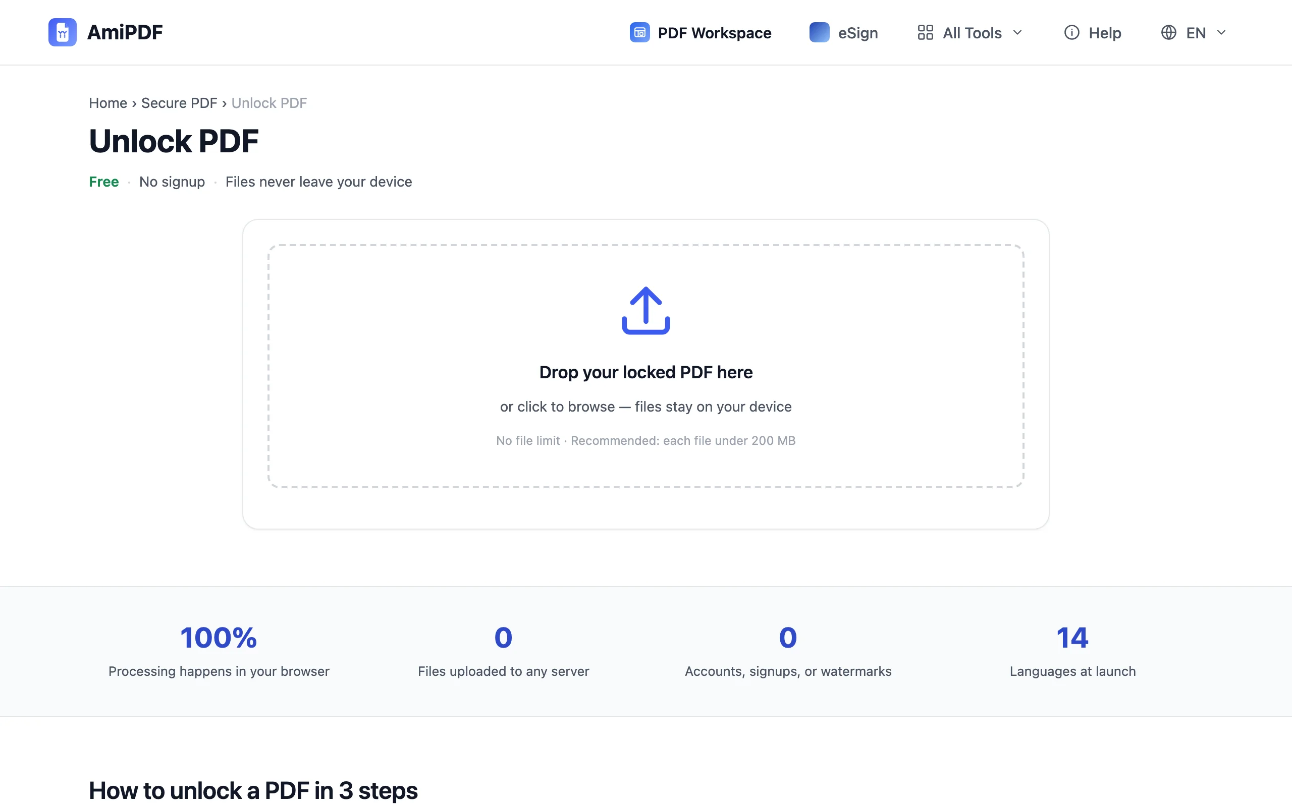 Unlock PDF – Add the locked PDF